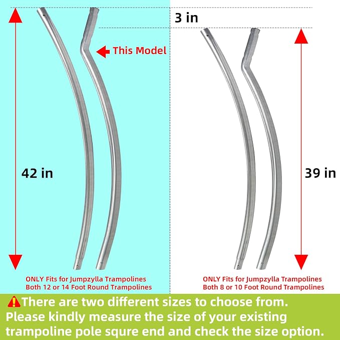 Trampoline Poles Replacement for Skywalker Or Jumpzylla,Galvanized Trampoline Enclosure Pole for Skywalker or Jumpzylla,Replace Parts#4201 4202 4135 OR for Jumpzylla 8ft 10ft&12ft 14ft