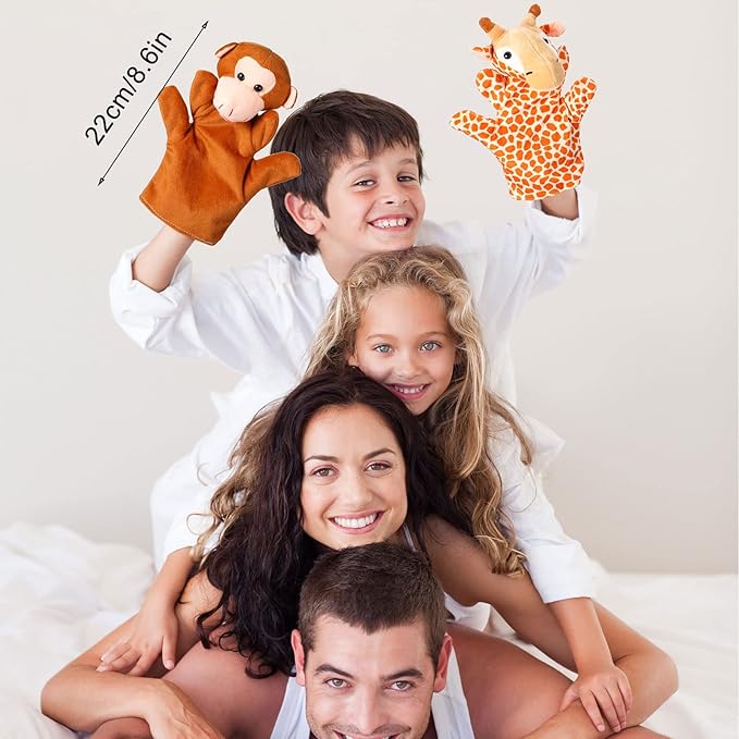 Shappy 24 Pieces Kids Hand Puppet Plush Zoo Animal Hand Puppets Toddler Animal Puppet Soft Plush Toys Plush Puppets Pretend Toys Educational Toys for Telling Story Teaching Role Play, 24 Styles