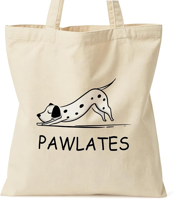 Pilates Canvas Tote Bag for Women Shopping Work Travel with Inner Pocket