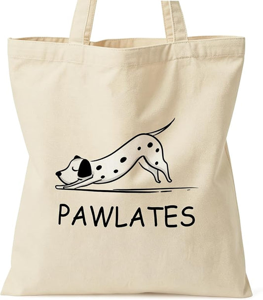 Pilates Canvas Tote Bag for Women Shopping Work Travel with Inner Pocket