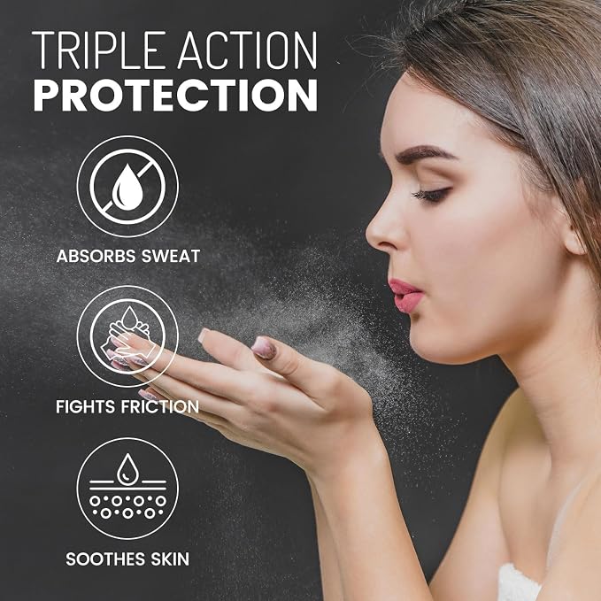 AOAO Women's Body Powder, Talc-Free Cashmere Dusting Powder for Women, Sweat & Chafing Soothe with Aloe, Protect Zinc Oxide, Hypoallergenic Formula for Underarms Thighs & Skin Folds, Daily Fresh-2pack