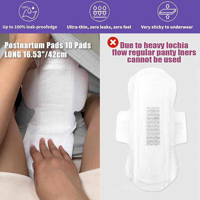 Postpartum Essentials Recovery Kit for New Moms, 16 Pcs Perineal Care Set with Peri Bottle, Disposable Underwear, Postpartum Pads & Cooling Pad Liners, Hospital Bag Essentials