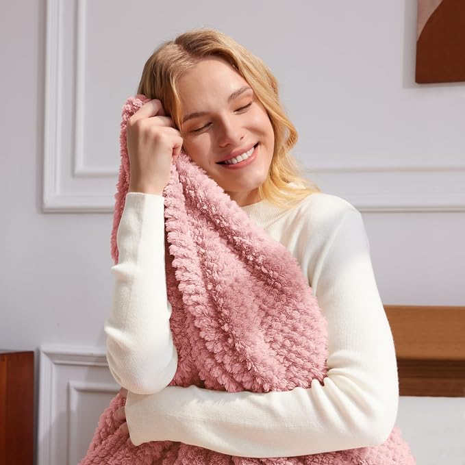 Whale Flotilla Extra Large Soft Fleece Throw Blanket for Couch | 50x70 Inch, Pink, Suitable for Sofa Chair Bed, Fluffy Fuzzy Jacquard Blankets for All Season, Lightweight and Cozy