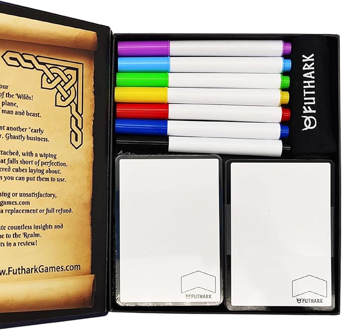 Futhark MTG Dry Erase Tokens Set - 60 Reversible Double-Sided Token Cards, Multi-Color Markers, Universal Proxy for Magic: The Gathering, MTG Accessories
