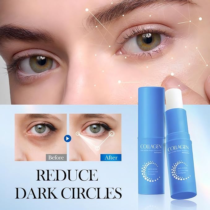 Retinol Eye Stick - Eye Cream for Dark Circles and Puffiness with Caffeine, Collagen & Hyaluronic Acid, Retinol Eye Cream Anti Aging, Reduces Fine Lines, Wrinkles & Under Eye Bags (1pcs)