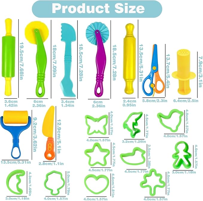 Unleash Creativity with 24 Pcs Play Dough Tools Sets Dough Accessories.Ideal as a Gift for Kids Aged 3-4-8 Years