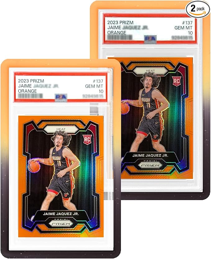 NAKIS Slab Guard for PSA Graded Cards, 2-Pack TPU Slab Protector Graded Guard Bumper Guard for PSA Graded Card Only, Gradient Color Glitter Limited Edition, Yellow-Black