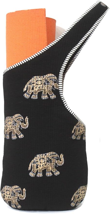 INDIAN CRAFT CASTLE Yoga Mat Bag | Tote Mat Bag | Sling Yoga Tote w/Large Side Pocket & Zipper Pocket | Yoga Mat Carrier Fits Most Size Mats