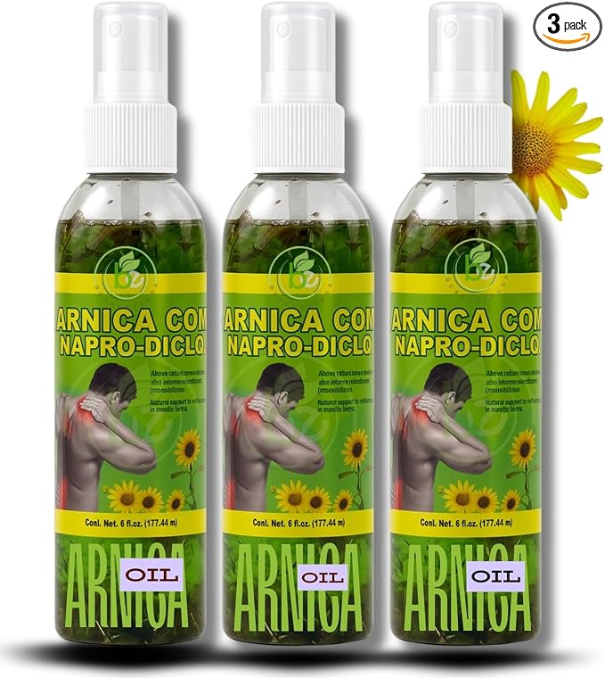 Arnica Sore Muscle Massage Oil – 6 fl oz (3-Pack Bundle) – Natural Concentrated Body Oil for Muscles, Joints & Massage Therapy – Fast-Absorbing – Herbal Aroma – Soothing Relief – Daily Use Solution