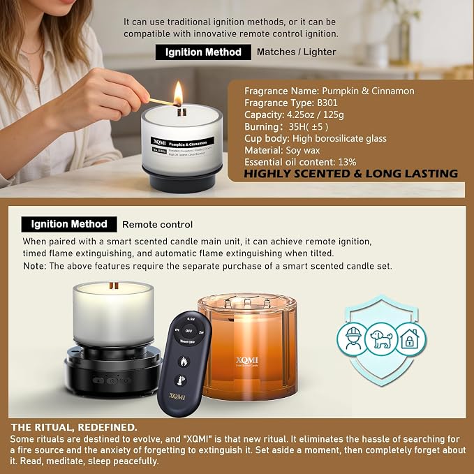 Scented Candle Set, Women Candles Gifts Valentine's Day Gift, Soy Wax Lasting 35H, for Home Decor Aromatherapy Candle Set,Pumpkin, Cinnamon, Vanilla, Cloves