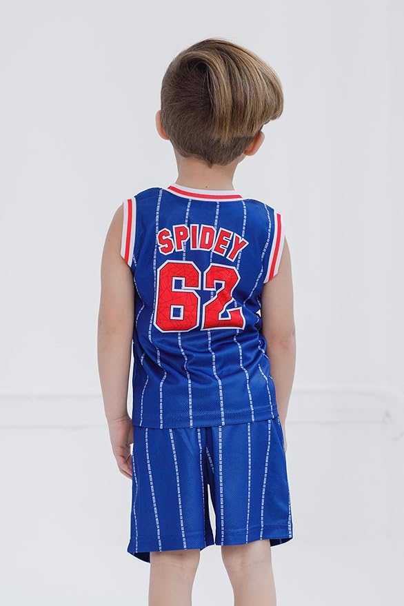 Marvel Spider-Man Miles Morales Hulk Mesh Jersey Tank Top Shirt and Basketball Shorts Toddler to Big Kid Sizes (2T - 18-20)