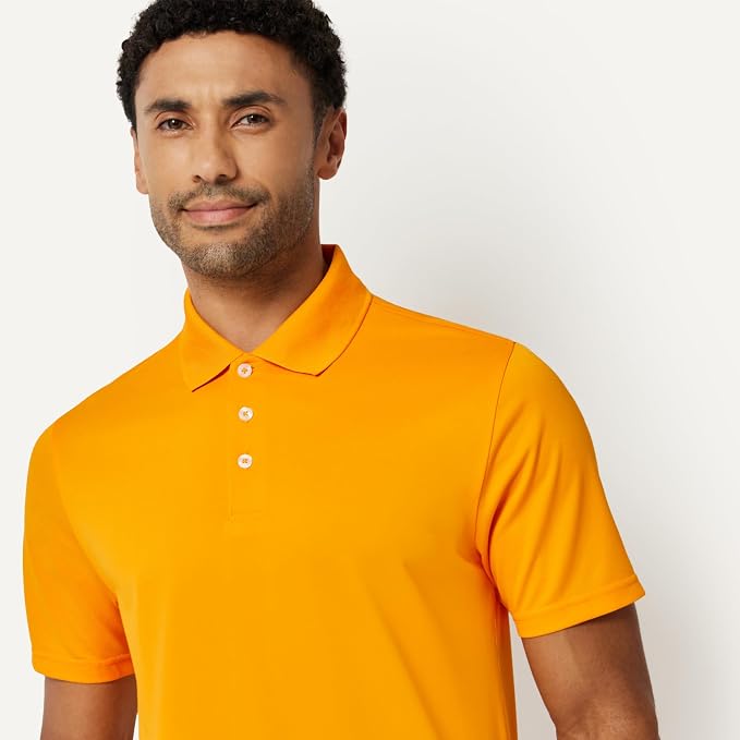 Amazon Essentials Men's Moisture Wicking Golf Polo Shirt, Short Sleeve, Slim-Fit, Quick-Dry, Active Wear