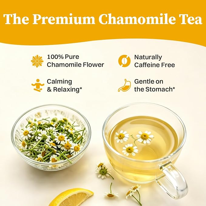 SKMTT Chamomile Tea Bags, 60 Count (2g/bag) | Premium Chamomile Flower, Herbal Tea for Relaxation, Caffeine Free & Non-GMO, No Additives