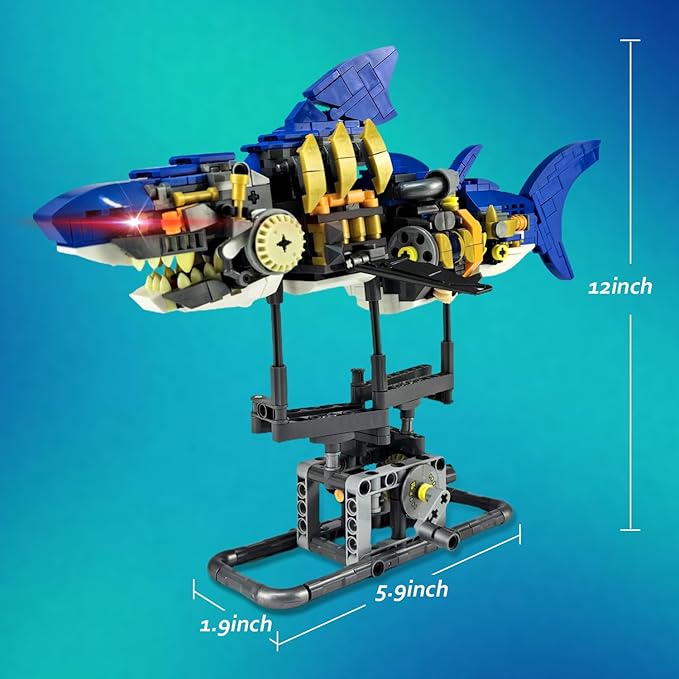 Building Bricks Set - Building Blocks - Animal Micro Building Block Toy for Boys Girls & Adults (Shark)