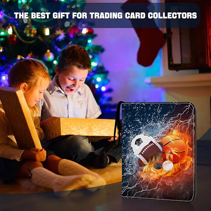 Sports Card Binder 9 Pocket Trading Card Binder 900 Pockets Double Sided Pockets Football Card Binder for Baseball Basketball Hockey Card Game Card and Other TCG Collection Storage Album