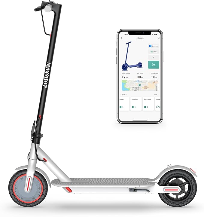 MAXSHOT Electric Scooter for Adults, 8.5/10/14" Tires, 19/22Mph, 350W/500W Motor, 21-28 Miles Range, Folding E-Scooter with Dual Suspension,APP(V1/SPRO/MAX/PRO/X1/X1PRO/PR)
