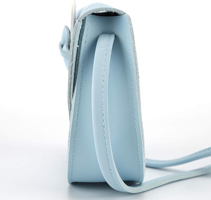 Little Rabbit Ear Bow Crossbody Purse,PU Shoulder Handbag for Kids Girls Toddlers(Blue)