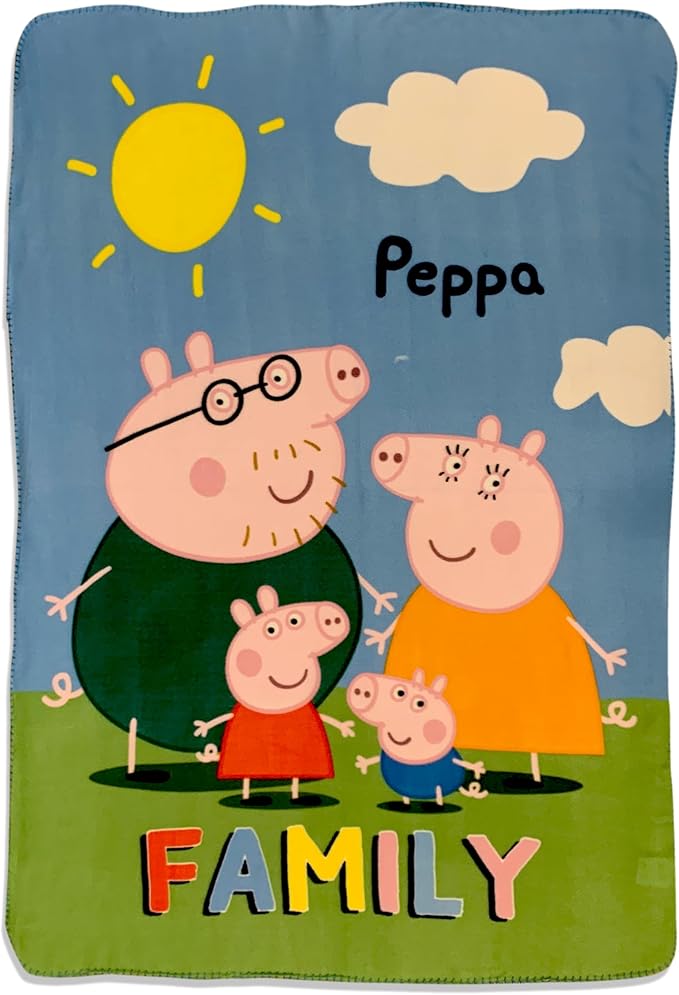 Girls Pink Fleece Soft and Cozy Throw Blanket (40" x 60) (Peppa 6)