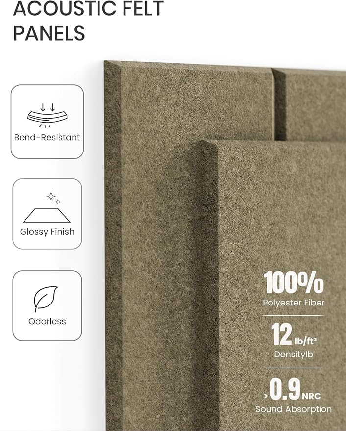 Fluxynara 36" x 24" Large Felt Bulletin Board, Earth Brown | 6 Pack Cork Board Alternative with 30 Safe Adhesive Tabs, Pin Boards for Wall Decor, Home, Office, Classroom,Dorm