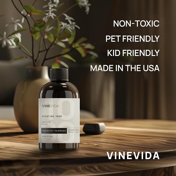 VINEVIDA Fresh Linen Fragrance Oil for Cold Air Diffusers - (128 Fl Oz) - Essential Oils for Diffuser Oil Refill & Air Freshener Room Spray