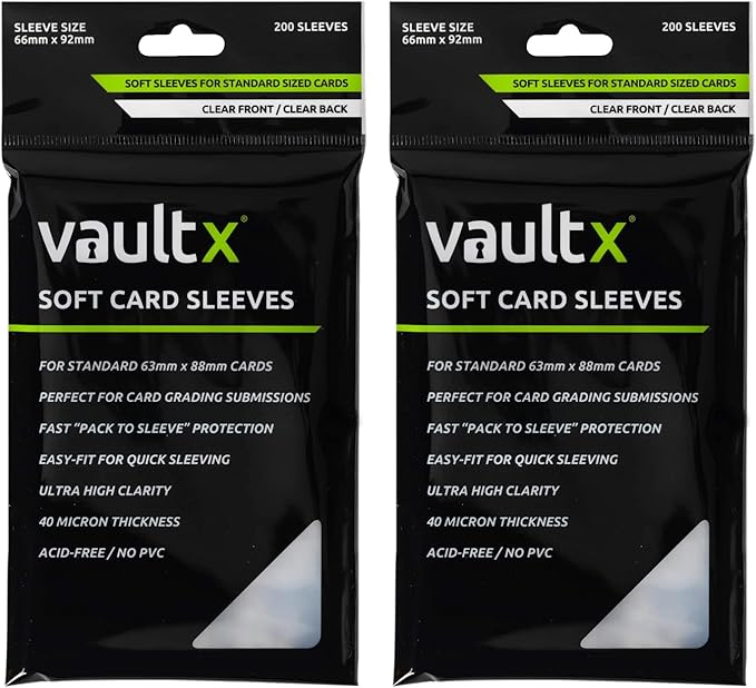 Vault X Soft Penny Sleeves (400 Pack) for Standard Trading Cards TCG, Clear