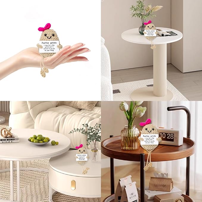 Positive Potato Crochet Mini Knitted Toy Home Decorations Encouragement Gifts (Ms. Potato)