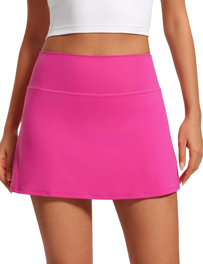 CRZ YOGA Butterluxe High Waisted Tennis Skirts | Built-in Shorts with Pockets, Extremely Soft, Casual, A Line, Stretchy, Mini, Skort for Women