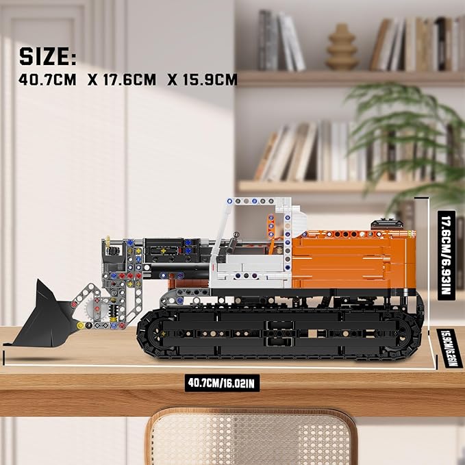 Mould King 17054 Pneumatic Front Loader Building Sets, MOC Gopher Loader Engineering Vehicle Model with APP/Remote Control, Gift for Age 14+/Adult Collections Enthusiasts (1423+ Pieces)