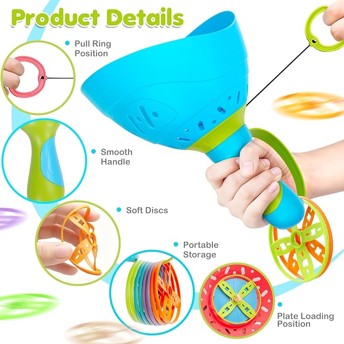 Outdoor Toys for Kids Ages 4-8, 3 Packs Flying Catching Game, Outside Manual Capture Chasing Toys for Ages 3-7, Fun Family Games for Boys Girls Ages 2 3 4 5 6