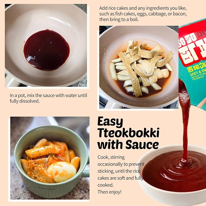 COELO Sweet & Spicy Tteokbokki Sauce 42.3oz x 2Pack - Hot Korean Secret Seasoning Sauce for Rice Cake Stir-Fries Asian Cuisine | Quick & Easy Simple Cooking | Party Camping K-Food 떡볶이 양념 소스