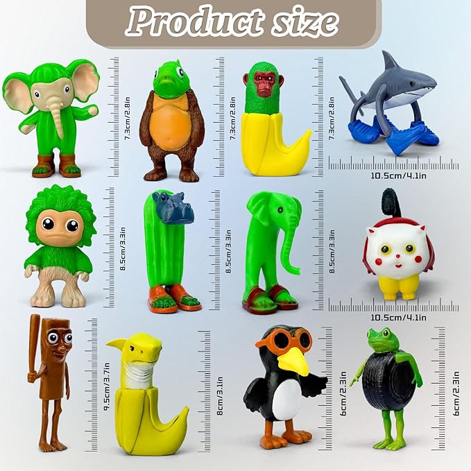 8Pcs Italian Brainrot Action Figures,Tralalero Travala Toy Set Tralalero Travala,Tung Tung Tung Sahur, Brr Brr Patapim - Brainrot fidget Toys,Decorations Gifts for Office Room Figurine Decor (12PCS-A)