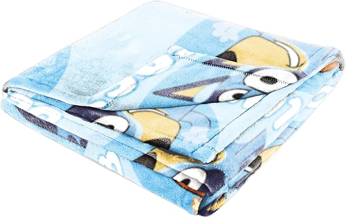 Jay Franco Bluey & Bingo Plush Throw Blanket for Boys & Girls – 46" x 60" Soft Fleece Kids Blanket for Bedroom, Couch & Travel, Official Licensed Product