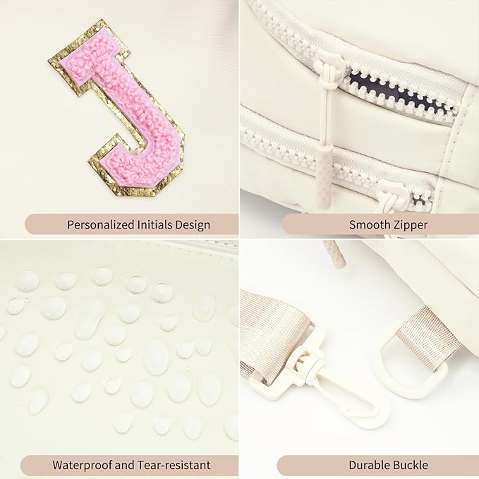Birthday Gift for 5 6 7 8 9 10 11 12 13 14 15 16 Year Old Girls Fanny Pack Crossbody Bags for Women,Cute Trendy Stuff - Cream,J