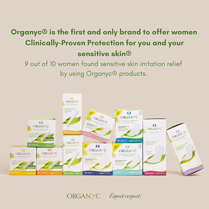 Organyc 100% Certified Organic Cotton Inside and Out Folded Panty Liner, Ultra Thin, Light Flow, 12 Pack of 24 Count, Bulk/Case Pack