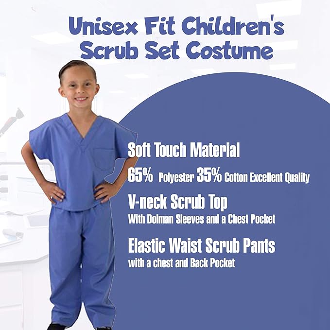 M&M SCRUBS Super Soft Children Scrub Set Kids Dress up