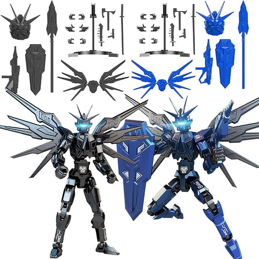 Already Assembled T13 Action Figure 2Pack Sets, 3D Printed Multi-Jointed Movable,Desktop Decorative Toy,Nova 13 Action Figure for Collectors Desktop Decorations (Black Blue)