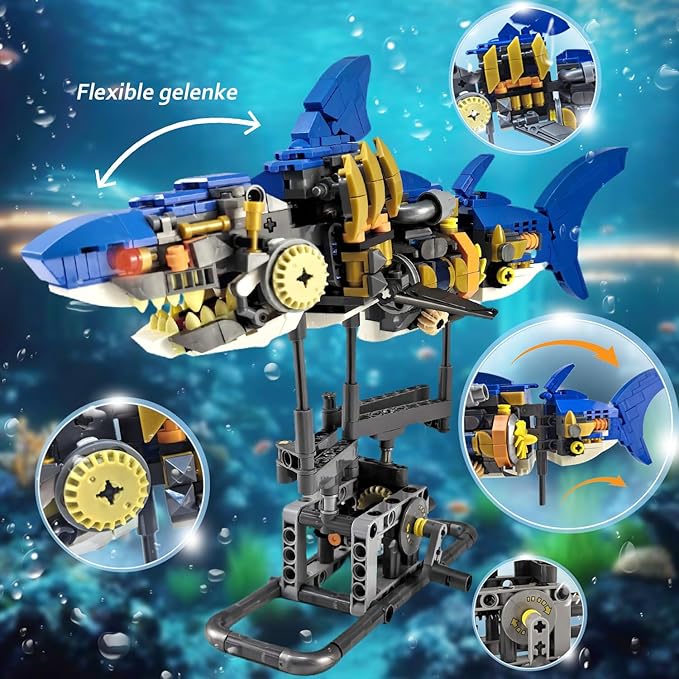 Building Bricks Set - Building Blocks - Animal Micro Building Block Toy for Boys Girls & Adults (Shark)