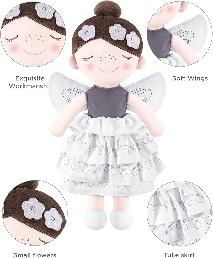 Soft Baby Doll Toys (16'') for Girls, My First Baby Rag Dolls for 1 Year Old Girl Birthday Gift Plush Doll Toys Machine Washable Baby Doll for Toddler Kids Infants - Flower Princess