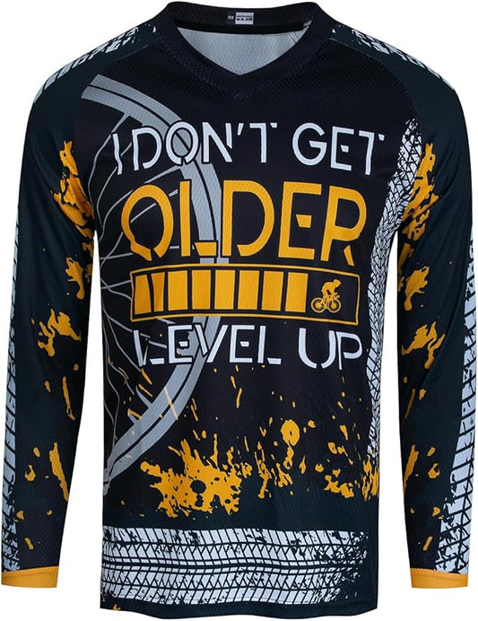 Boy Girl Cycling Jersey Kids Mountain Bike Motocross Long Sleeve Shirt Biking Tops 4-14 Years