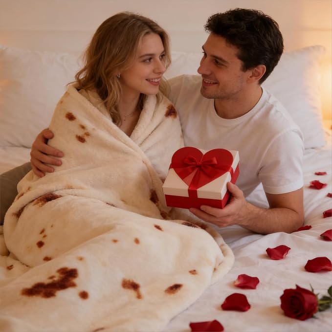 SeaRoomy 90 inches Burrito Tortilla Blanket, Funny Food Large Throw Blanket | Novelty White Elephant Christmas Birthday Gifts, Gag Gifts for Adult Women Men, Soft & Warm Fluffy Flannel, Double Sided