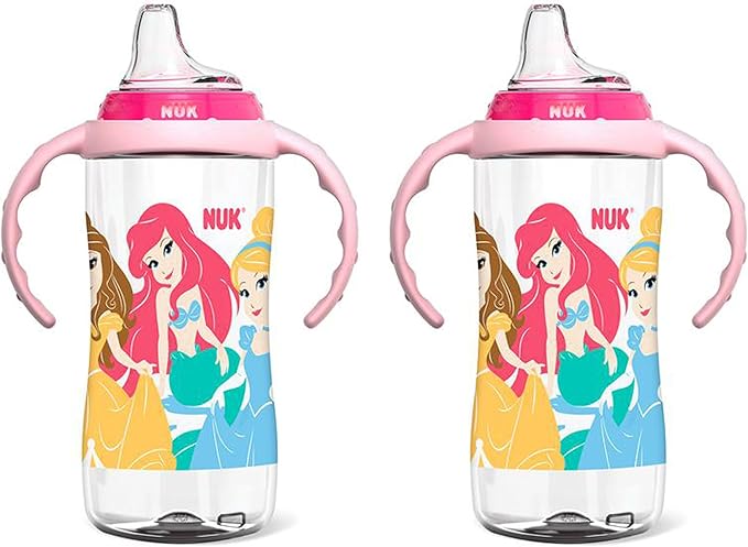 NUK Disney Princess Large Learner Cup 10oz 2pk – BPA Free, Spill Proof Sippy Cup