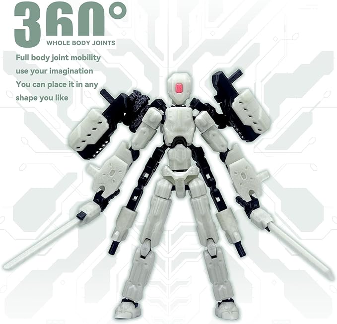 (Assembly Completed) 8 inch T13 Action Figure,T 13 Action Figure Multi-Articular Mobile Robot Nova T-13,Desktop Decorations for Game Lovers Toys (Luminous Color)