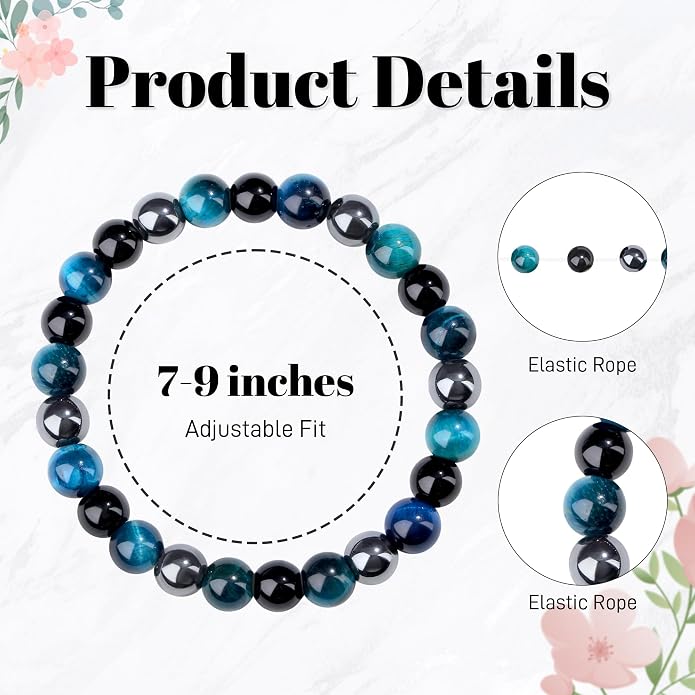 MAIBAOTA Healing Crystal Bracelet for Women Empath Protection & Safe Travel & Anxiety Relief Bracelet - New Beginnings Lucky Charms for Travel/New Job/Next Chapter