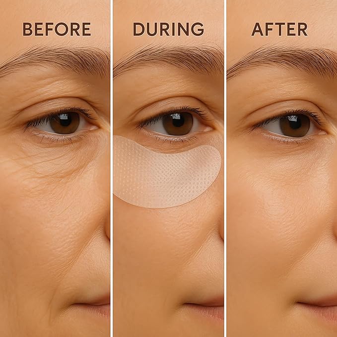 Micro Eye Patches, Deeply Hydrating Anti-Wrinkle Patches, Contains Hyaluronic Acid and Collagen for Dark Circles, Smooth Application Forehead & Smile Line Patches for Women (1)