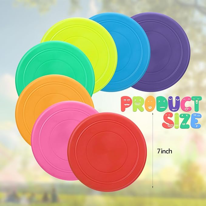 Vinsot 175 Pcs Flying Discs Bulk –7 Inch Flying Discs for Kids Dogs Outdoor Game Toy Kindergarten Teaching Soft Rubber Flyer Disc for Children Adults Sports Party Favors, 7 Colors