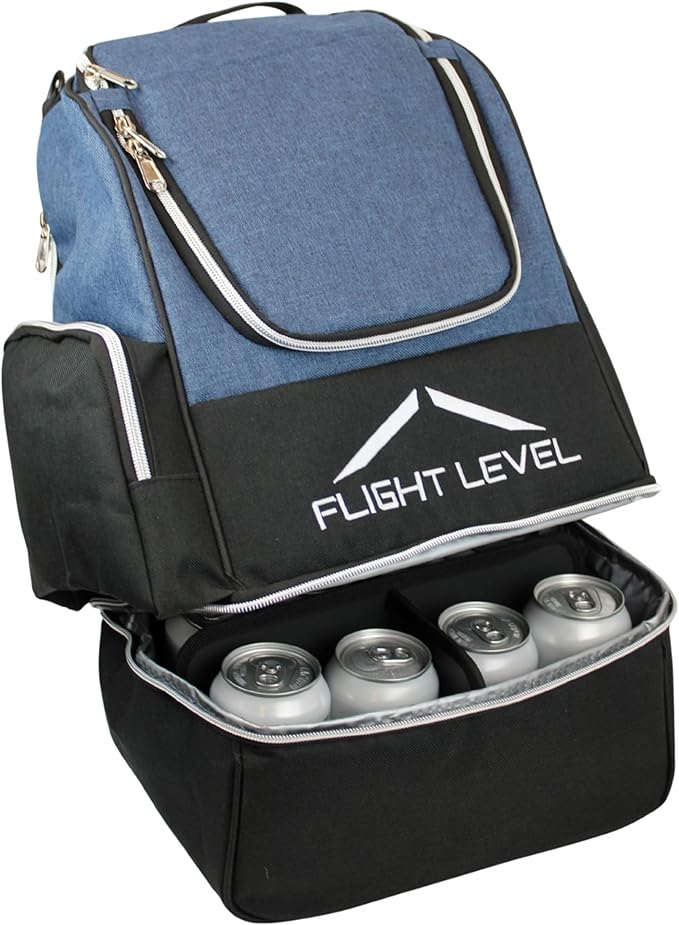 Flight level Disc Golf Backpack with Insulated Cooler | Frisbee Disc Golf Bag | Large Capacity up to 20 Discs