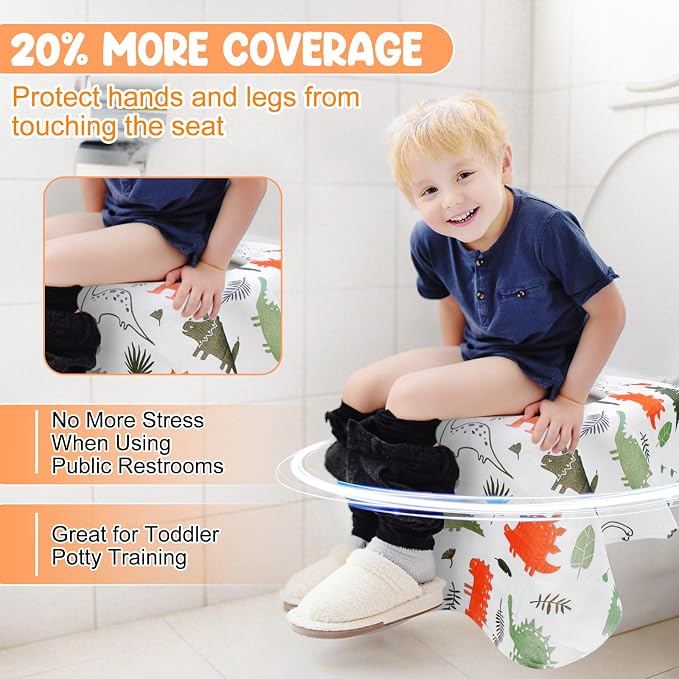 Disposable Toilet Seat Covers 20 Pack - Extra Large Waterproof Potty Covers for Public Restroom & Potty Training, Travel Must Haves & Airplane Essentials, Non-Slip
