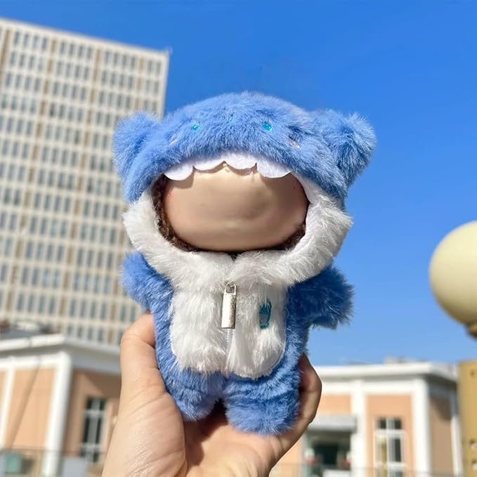 17cm Doll Clothes Set, Cute Blue Shark Outfit Accessories for 6.7inch Dolls Boys,1-Piece Marine-Themed Costume Accessory, for Halloween Doll Clothe