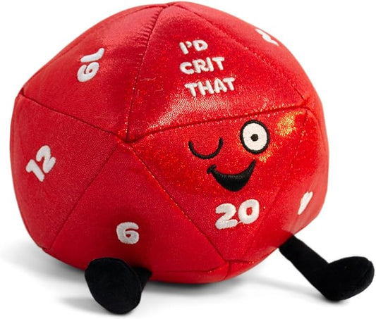 Dice Plushie - I'd Crit That Sassy Dice Plush, DND Gift for Players, Plush Toy for Gifting