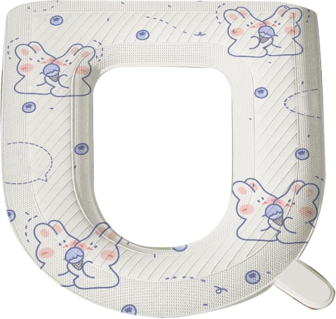 SIXRUN EVA Toilet Seat Cover, Cartoon Print Design Dirt Padded Cushion, with Adhesive Back for Most Standard Toilets